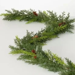 Christmas Arrangements & Garland>Kirklands Home Arborvitae Garland Green