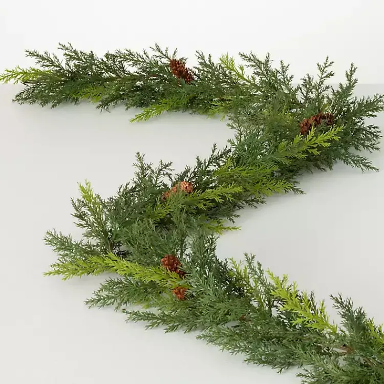 Christmas Arrangements & Garland>Kirklands Home Arborvitae Garland Green
