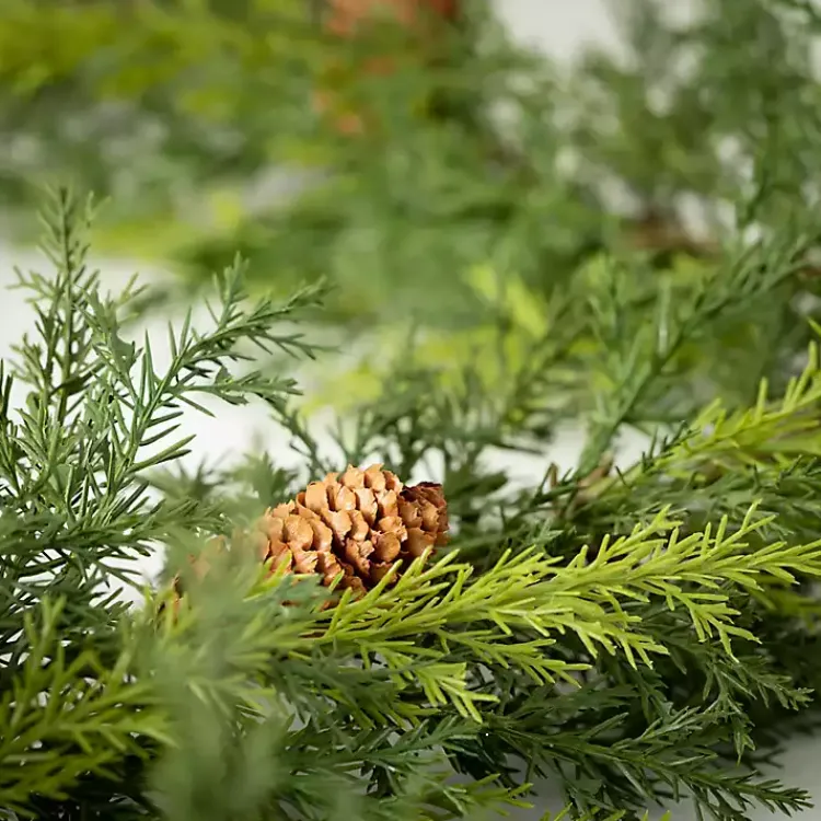 Christmas Arrangements & Garland>Kirklands Home Arborvitae Garland Green