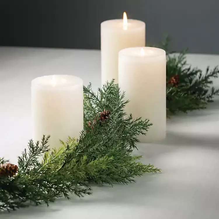 Christmas Arrangements & Garland>Kirklands Home Arborvitae Garland Green