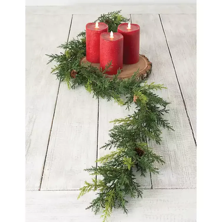 Christmas Arrangements & Garland>Kirklands Home Arborvitae Garland Green