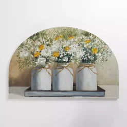 Kirklands Home Arched Floral Mason Jar Canvas Art Print Clearance