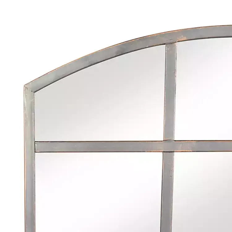 Kirklands Home Arched Windowpane Wall Mirror Gray Outlet