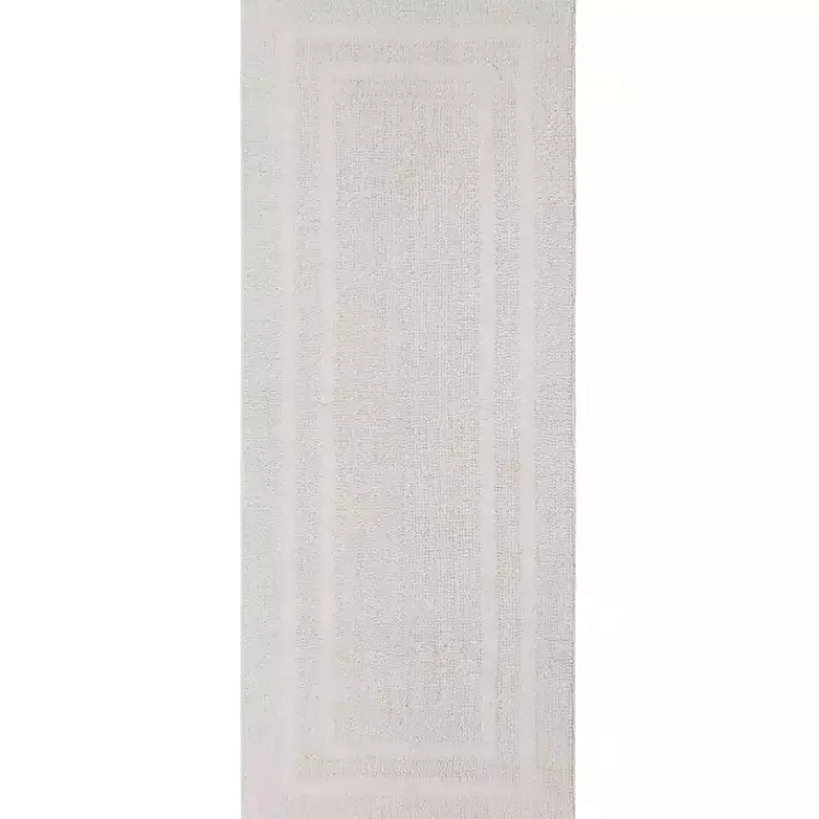 Kirklands Home Arctic Plush Reversible Cotton Bath Mat, 60 in. White New