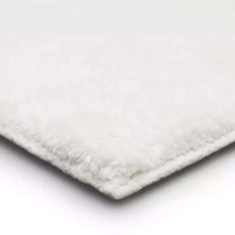 Kirklands Home Arctic Plush Reversible Cotton Bath Mat, 60 in. White New