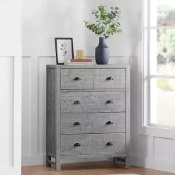 Kirklands Home Arden Wood 5-Drawer Chest Gray Hot