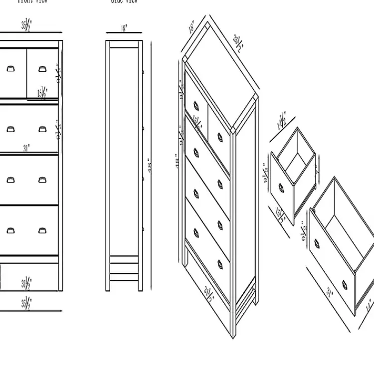 Kirklands Home Arden Wood 5-Drawer Chest Gray Hot