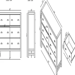 Kirklands Home Arden Wood 6-Drawer Dresser Gray Hot
