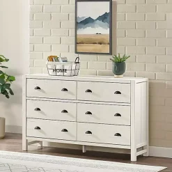 Kirklands Home Arden Wood 6-Drawer Dresser White Discount