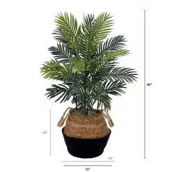 Trees & Topiaries>Kirklands Home Areca Palm Tree in Woven Basket DIY Kit, 3 ft.