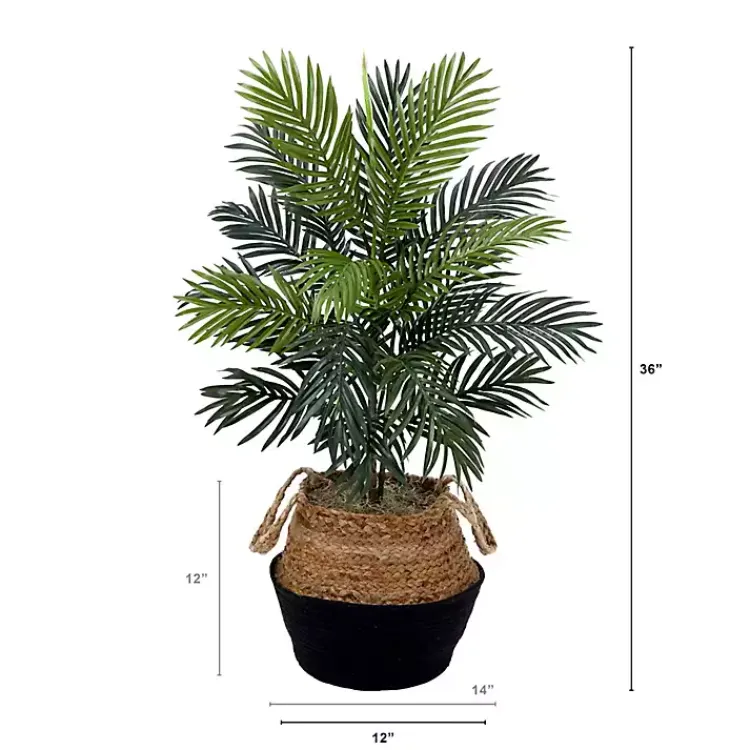 Trees & Topiaries>Kirklands Home Areca Palm Tree in Woven Basket DIY Kit, 3 ft.