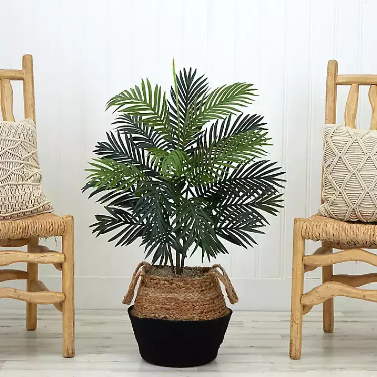 Trees & Topiaries>Kirklands Home Areca Palm Tree in Woven Basket DIY Kit, 3 ft.