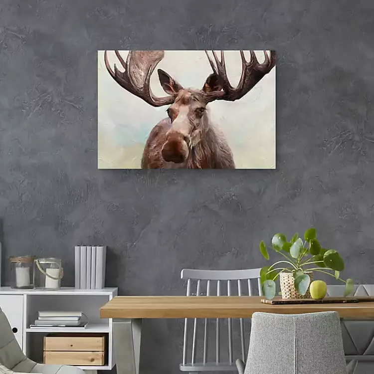 Kirklands Home Artful Moose Canvas Art Print Brown Outlet