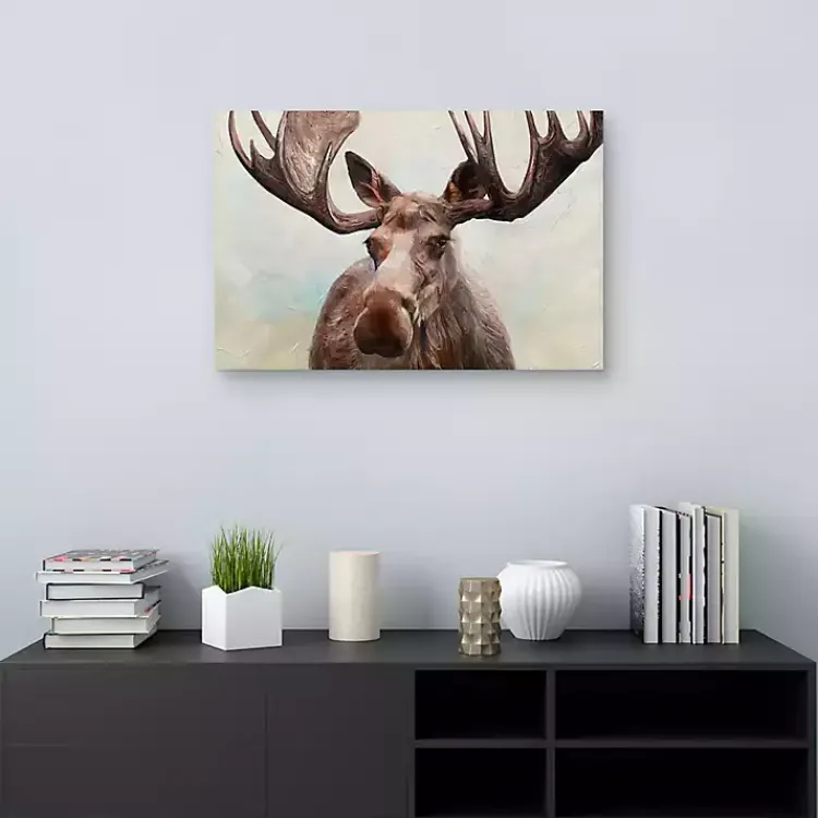 Kirklands Home Artful Moose Canvas Art Print Brown Outlet