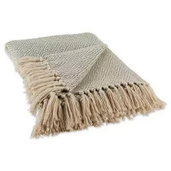 Blankets & Throws>Kirklands Home Artichoke Diamond Fringe Throw Green
