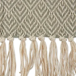 Blankets & Throws>Kirklands Home Artichoke Diamond Fringe Throw Green