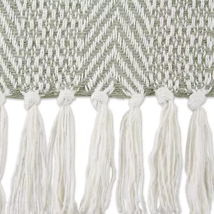 Blankets & Throws>Kirklands Home Artichoke Herringbone Fringe Throw Green