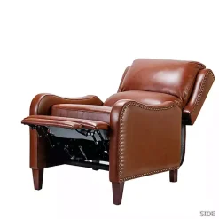 Kirklands Home Arturo Leather Wingback Recliner Brown
