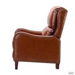 Kirklands Home Arturo Leather Wingback Recliner Brown