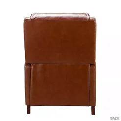 Kirklands Home Arturo Leather Wingback Recliner Brown