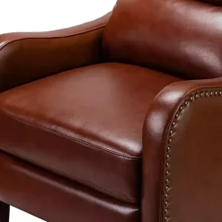 Kirklands Home Arturo Leather Wingback Recliner Brown