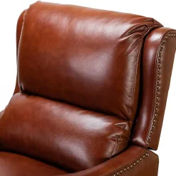 Kirklands Home Arturo Leather Wingback Recliner Brown