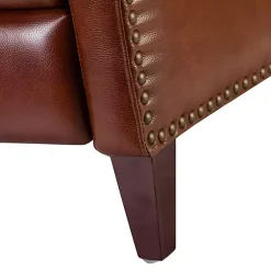 Kirklands Home Arturo Leather Wingback Recliner Brown