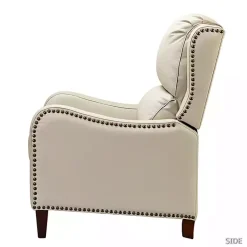 Kirklands Home Arturo Leather Wingback Recliner Ivory Online