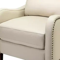 Kirklands Home Arturo Leather Wingback Recliner Ivory Online