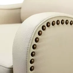 Kirklands Home Arturo Leather Wingback Recliner Ivory Online