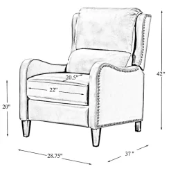 Kirklands Home Arturo Leather Wingback Recliner Ivory Online