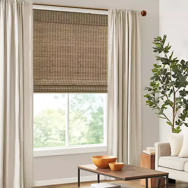 Kirklands Home Ash Bamboo Light Filtering Roman Shade, 33 in. Brown Best