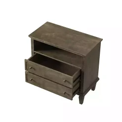 Kirklands Home Ash 2-Drawer Wood Nightstand Brown Sale