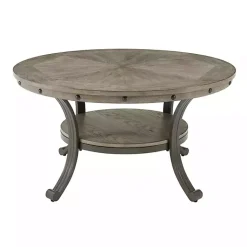 Kirklands Home Ash Round Nailhead Coffee Table Gray Online