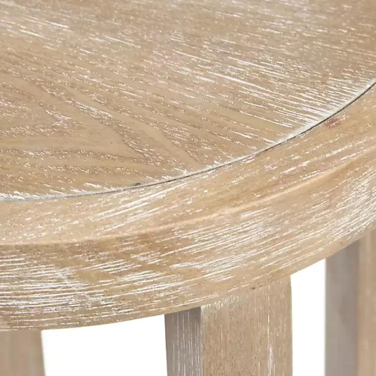 Kirklands Home Ash Rat Round Martha Stewart Accent Table Tan New