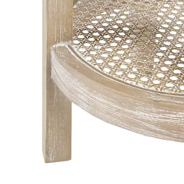 Kirklands Home Ash Rat Round Martha Stewart Accent Table Tan New