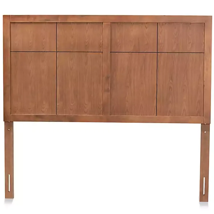 Kirklands Home Ash Walnut Wood Panel Full Headboard Brown Best