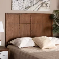 Kirklands Home Ash Walnut Wood Panel Full Headboard Brown Best
