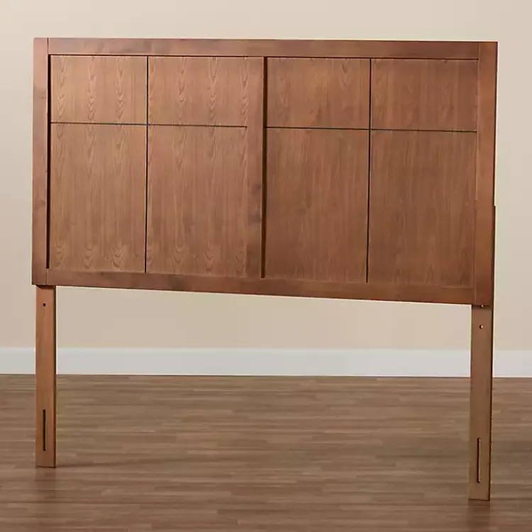 Kirklands Home Ash Walnut Wood Panel Full Headboard Brown Best