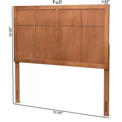 Kirklands Home Ash Walnut Wood Panel Full Headboard Brown Best