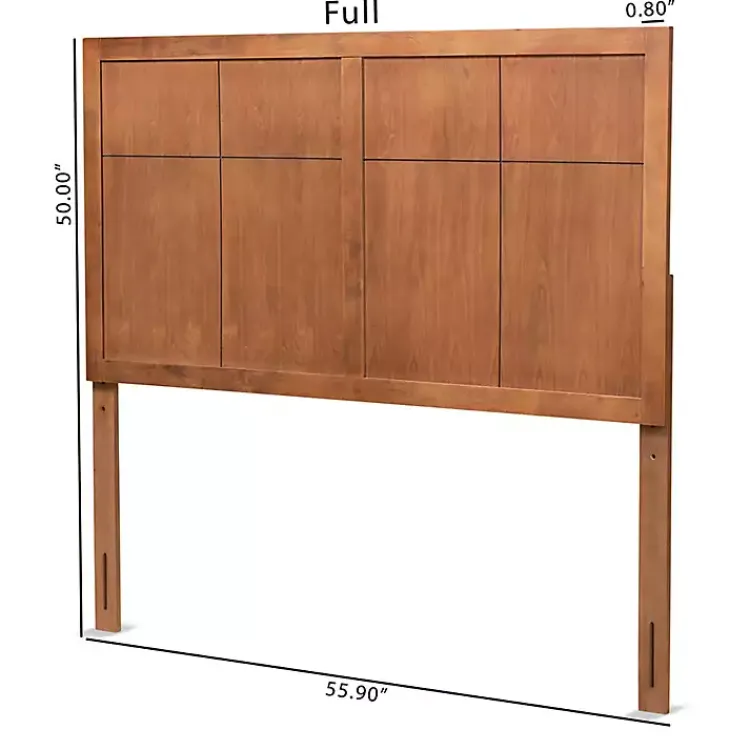 Kirklands Home Ash Walnut Wood Panel Full Headboard Brown Best