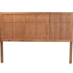 Kirklands Home Ash Walnut Wood Panel King Headboard Brown