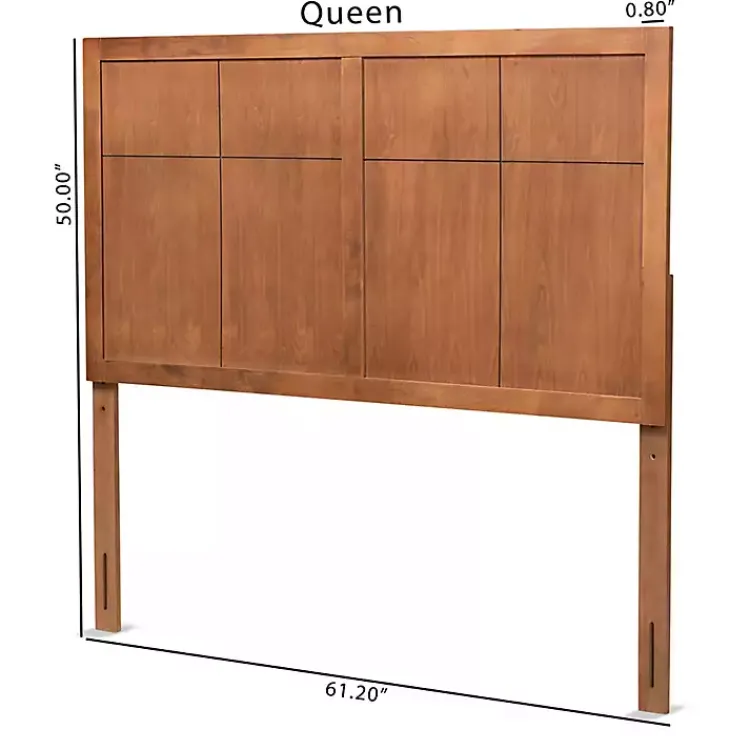 Kirklands Home Ash Walnut Wood Panel Queen Headboard Brown Best
