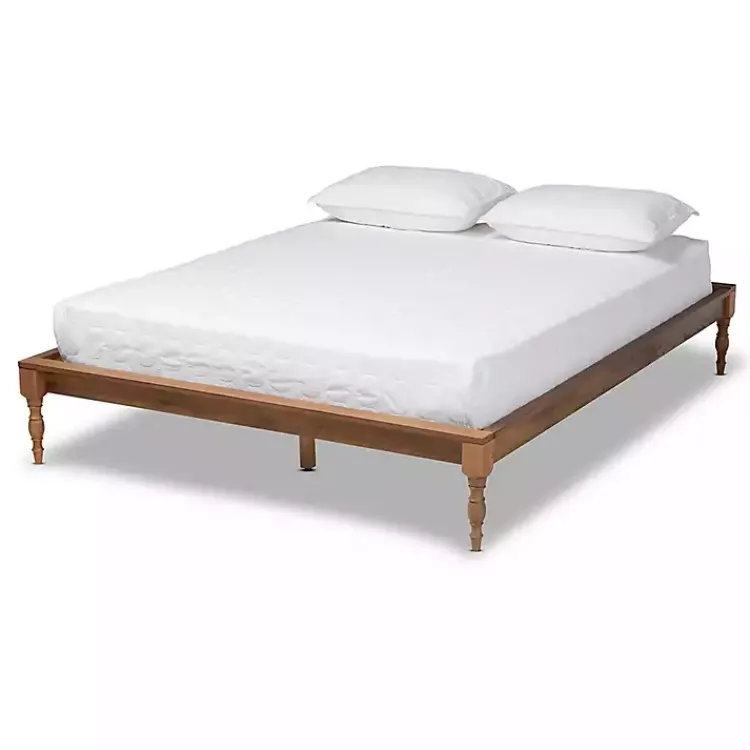 Kirklands Home Ash Walnut Wood Platform Queen Bed Brown Sale