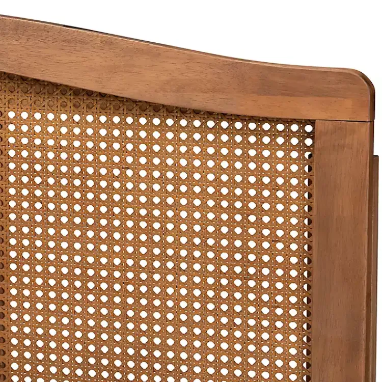 Kirklands Home Ash Walnut Woven Rattan King Headboard Brown Clearance
