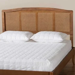 Kirklands Home Ash Walnut Woven Rattan Queen Headboard Brown Sale