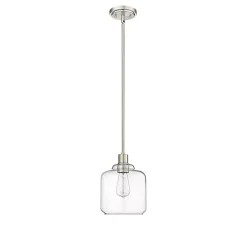Kirklands Home Asheville Glass Globe Pendant Light Silver New