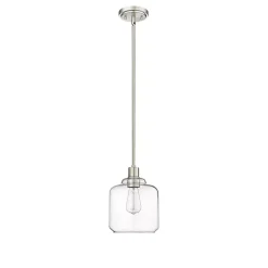 Kirklands Home Asheville Glass Globe Pendant Light Silver New