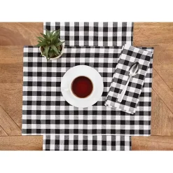 Kirklands Home Ashford Buffalo Check Napkins, Set of 6 Black Online