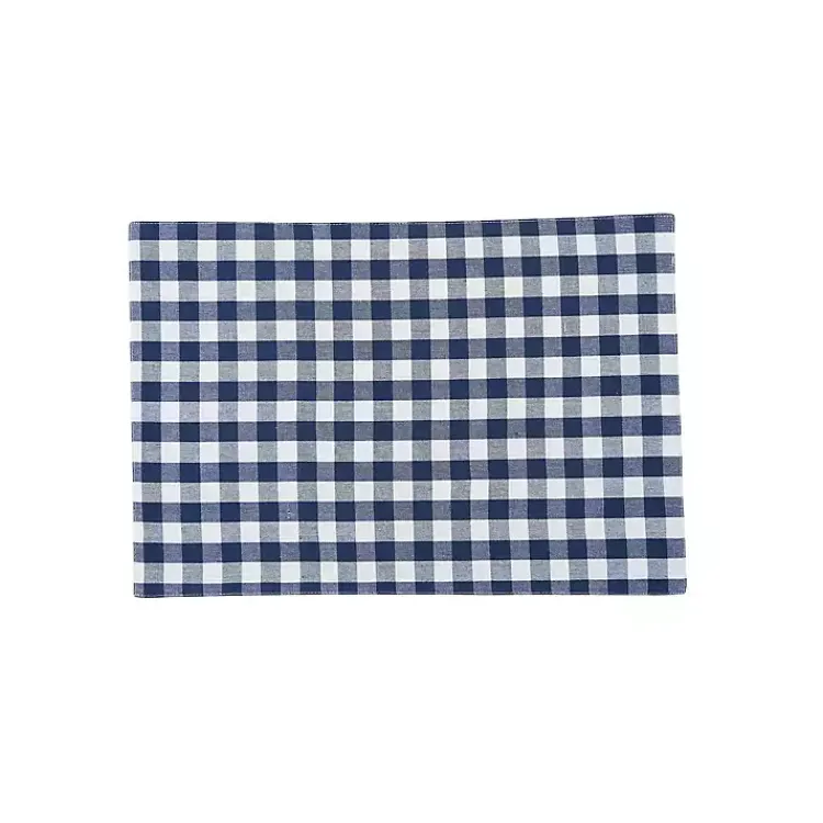 Kirklands Home Ashford Indigo Buffalo Check Placemats, Set of 6 Blue Hot